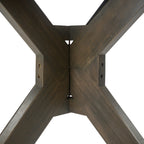 Stanford Outdoor Round Acacia Wood Dining Table with X Base