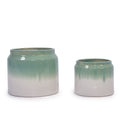 Rumi Blue Handmade Ceramic Planter, Set of 2