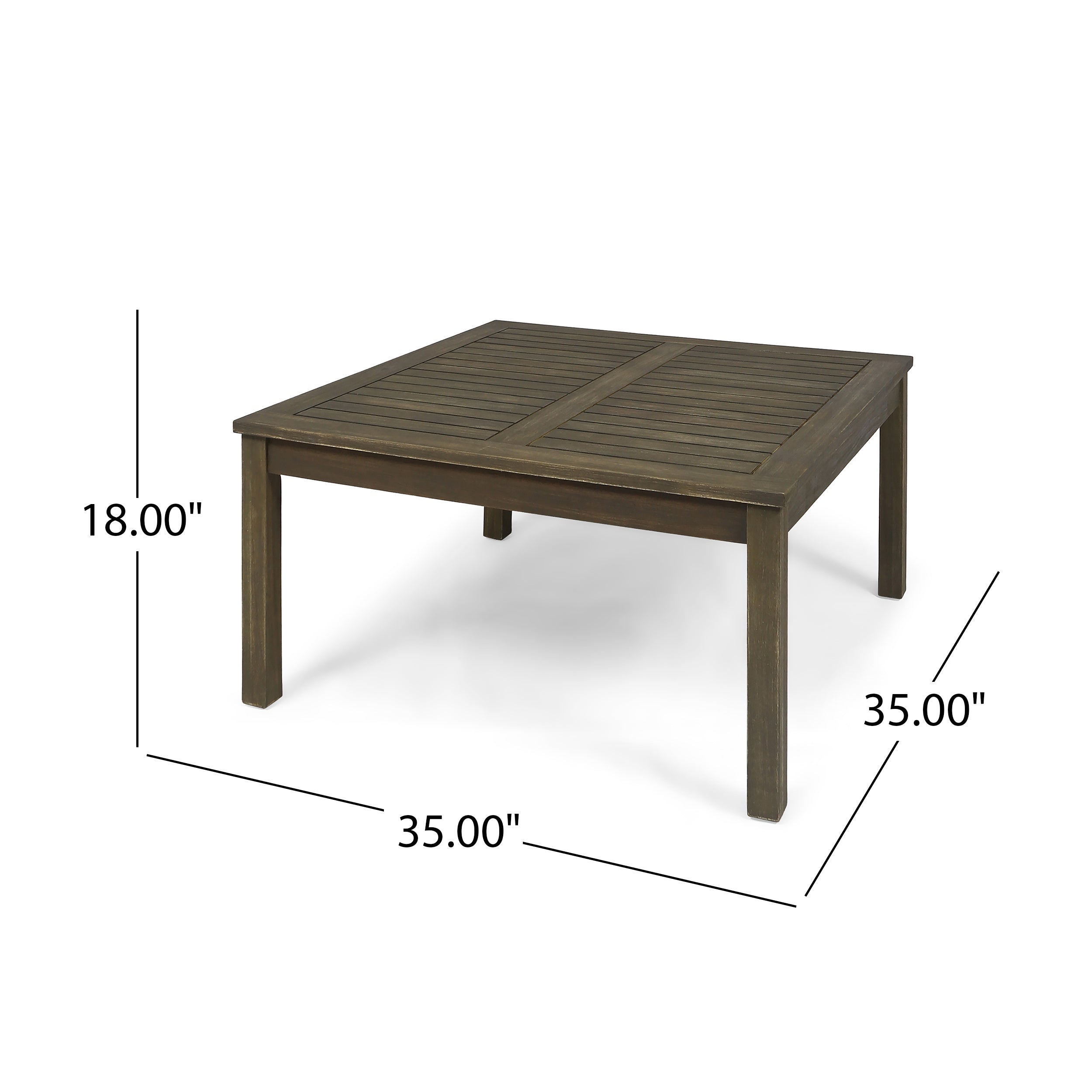 Perla Outdoor Rustic Coffee Table with Slat Design