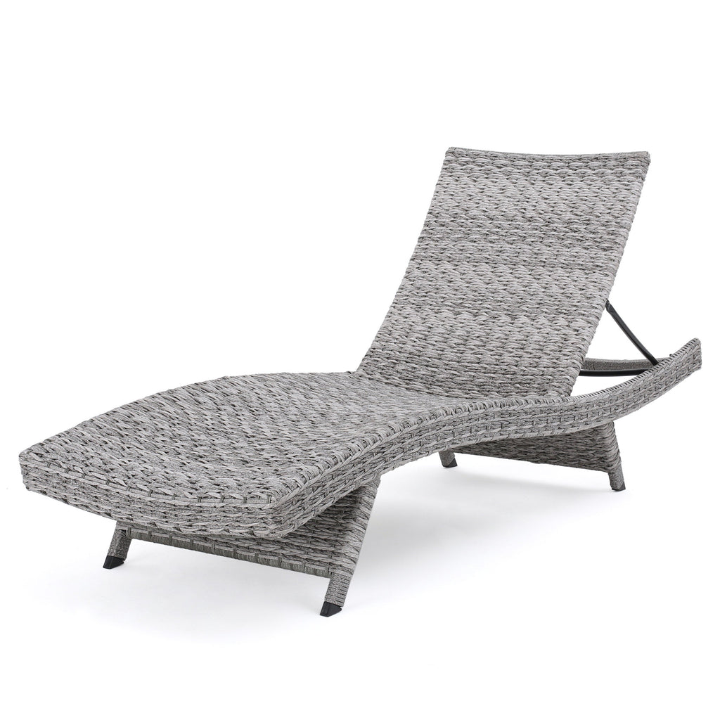 Crete Wicker Chaise Lounge, Set of 2