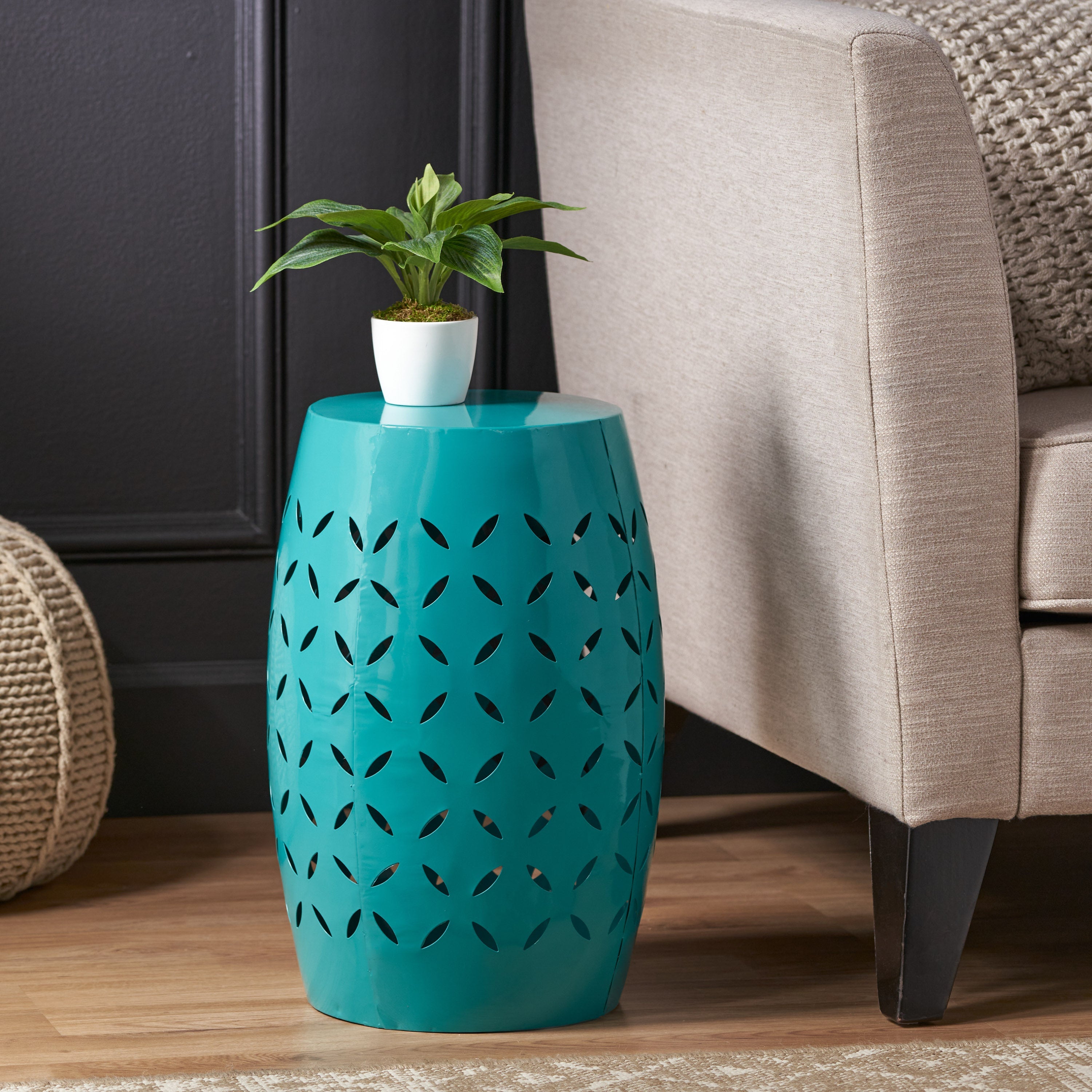 Lilac Outdoor Metal Cutout Accent Table