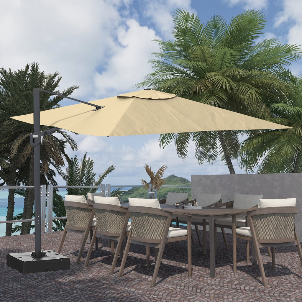 11' Outdoor Square Double Top Patio Umbrella, Base Not Included