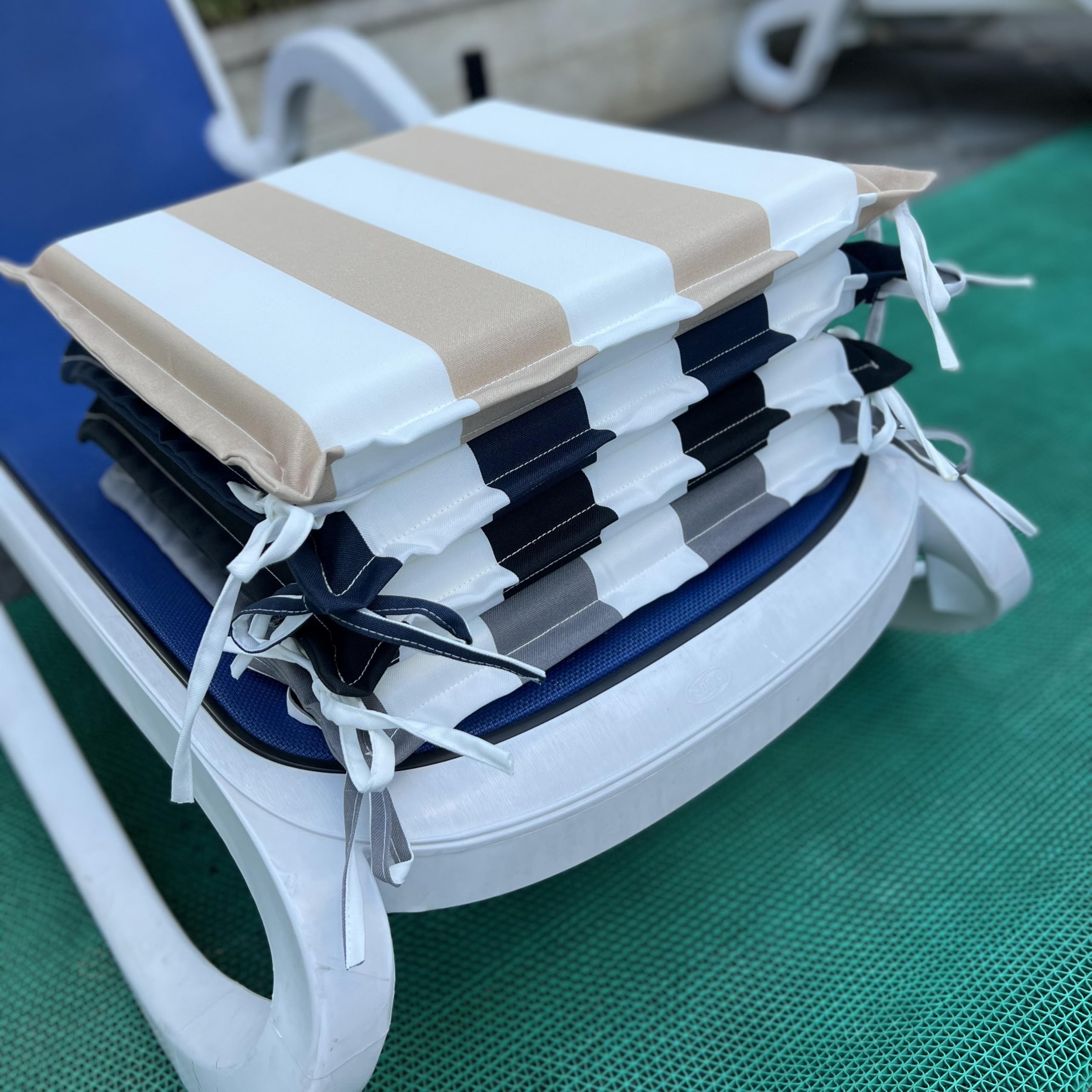 Conjure 4-Piece 15x15" Outdoor Fabric Seat Cushion with Ties