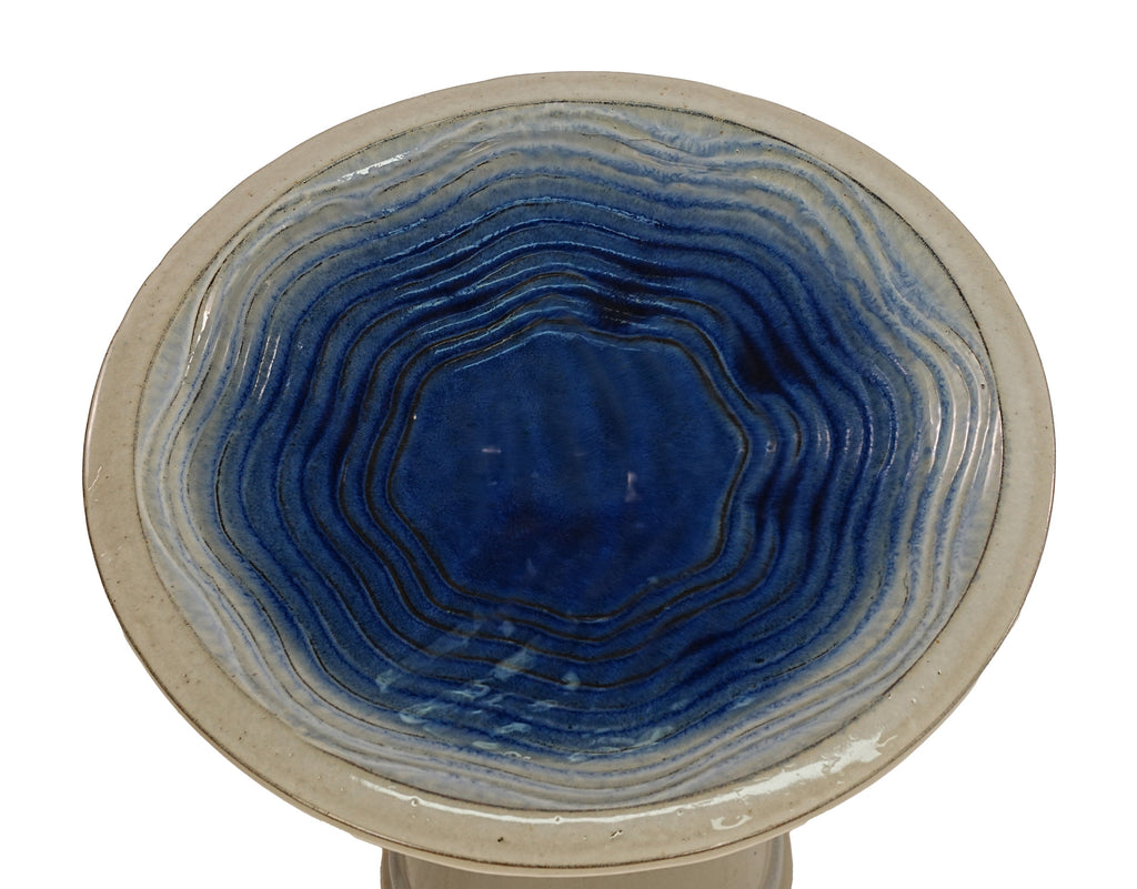 17'' Blue Ombre Ceramic Bird Bath