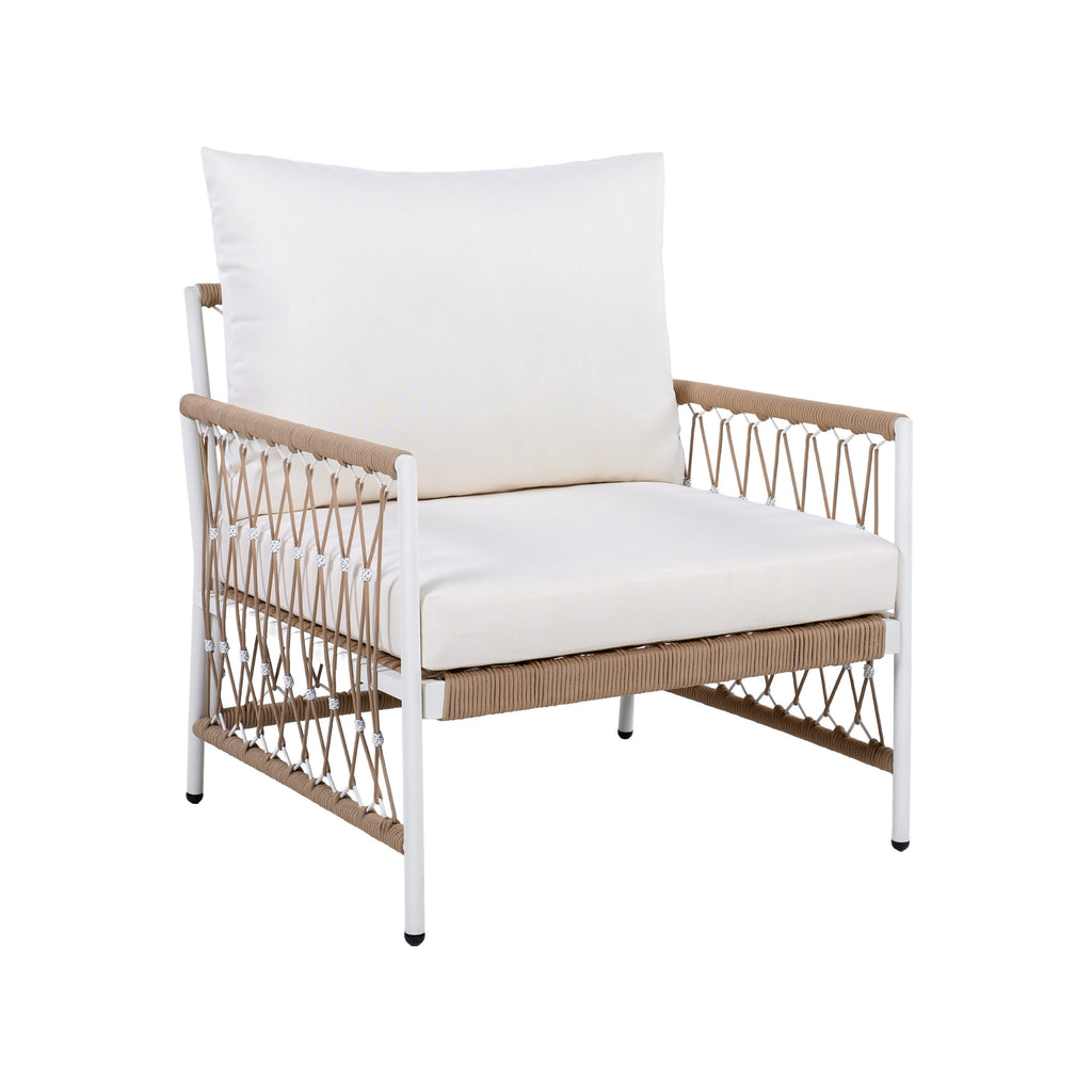 Caspian 3-Piece Outdoor Handwoven Rope Conversation Set