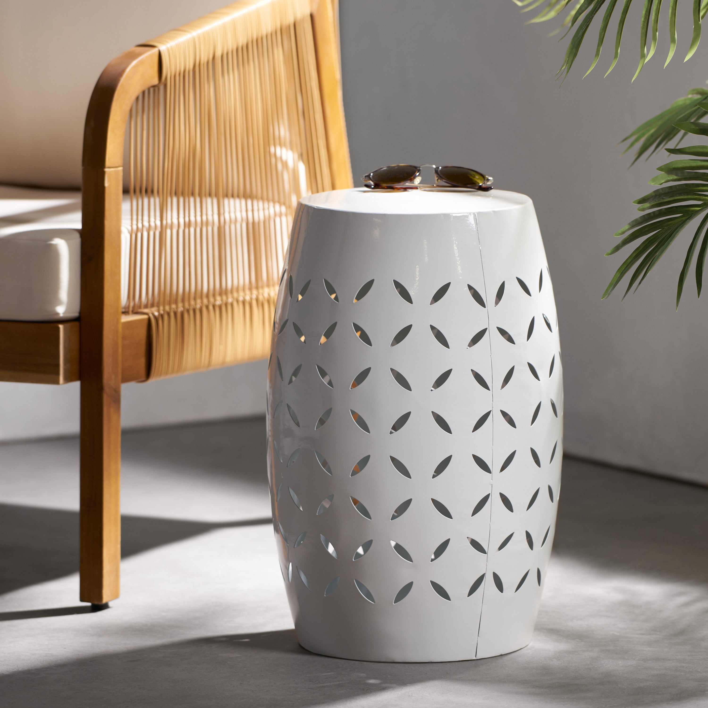Lilac Outdoor Metal Cutout Accent Table