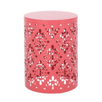 Refinery 2-Piece Outdoor End Table Set with Floral Patten and Iron Cut Design