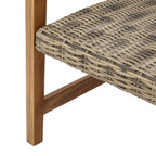 Hampton Outdoor Rattan & Acacia Wood Wicker Club Chairs, Set of 2