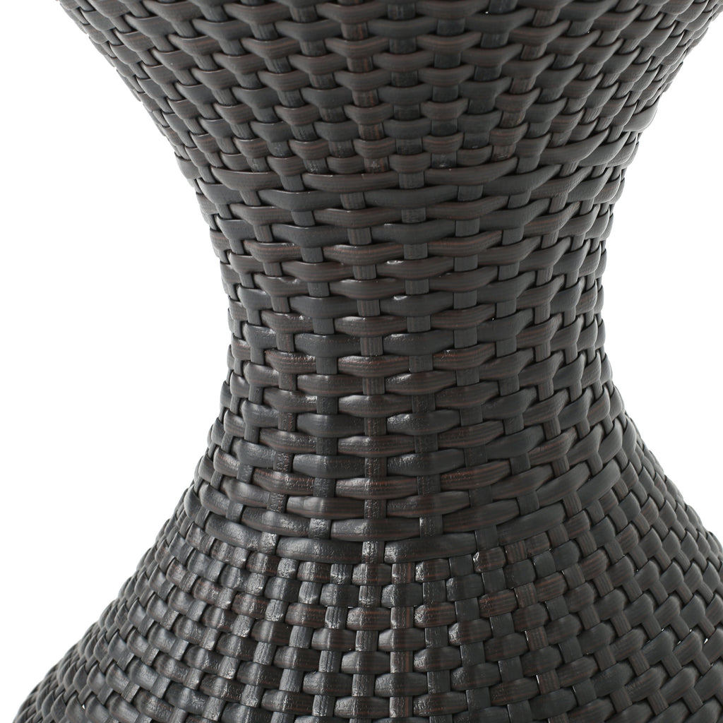 Slim Hourglass Rattan Outdoor Side Table