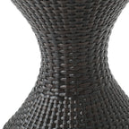 Slim Hourglass Rattan Outdoor Side Table