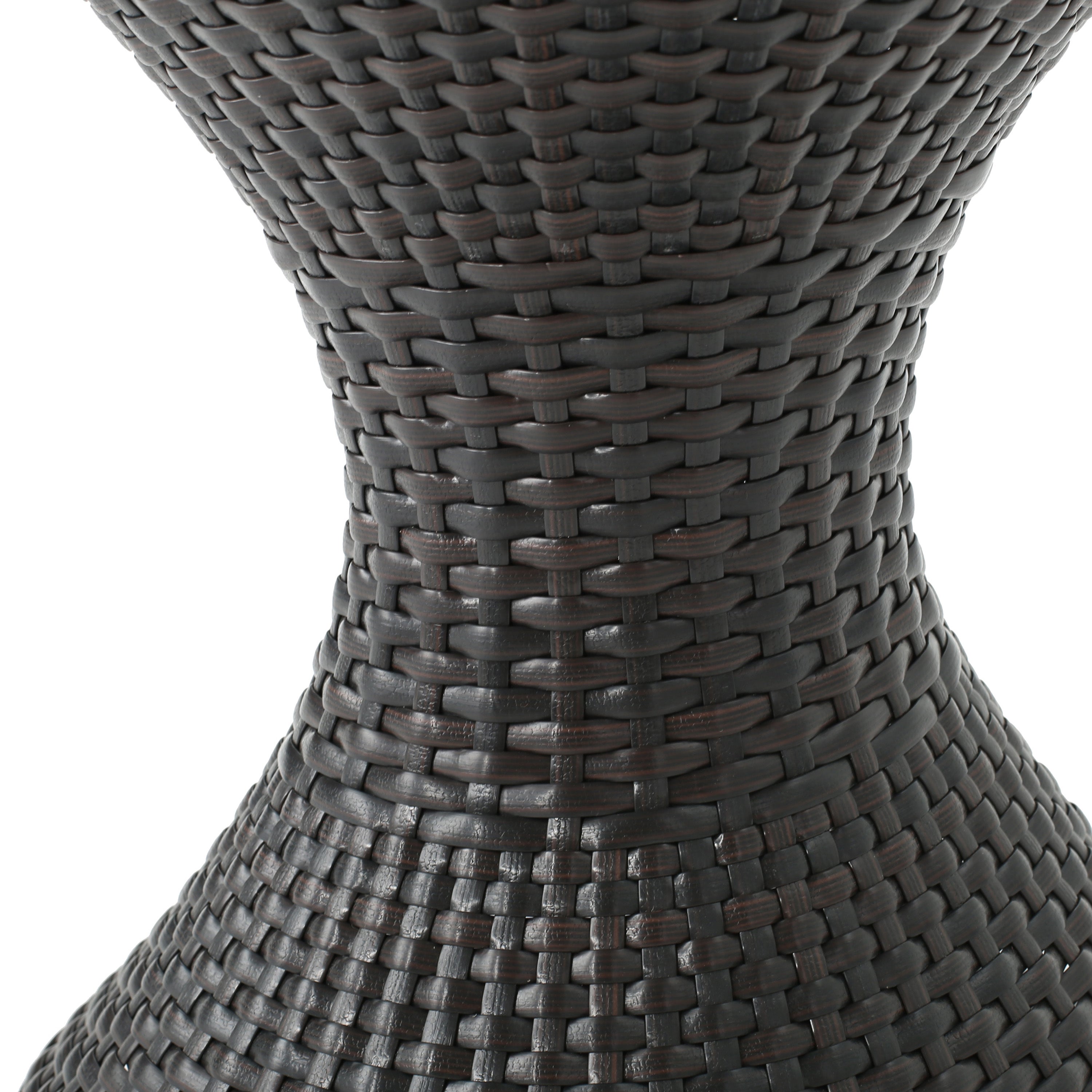 Slim Hourglass Rattan Outdoor Side Table