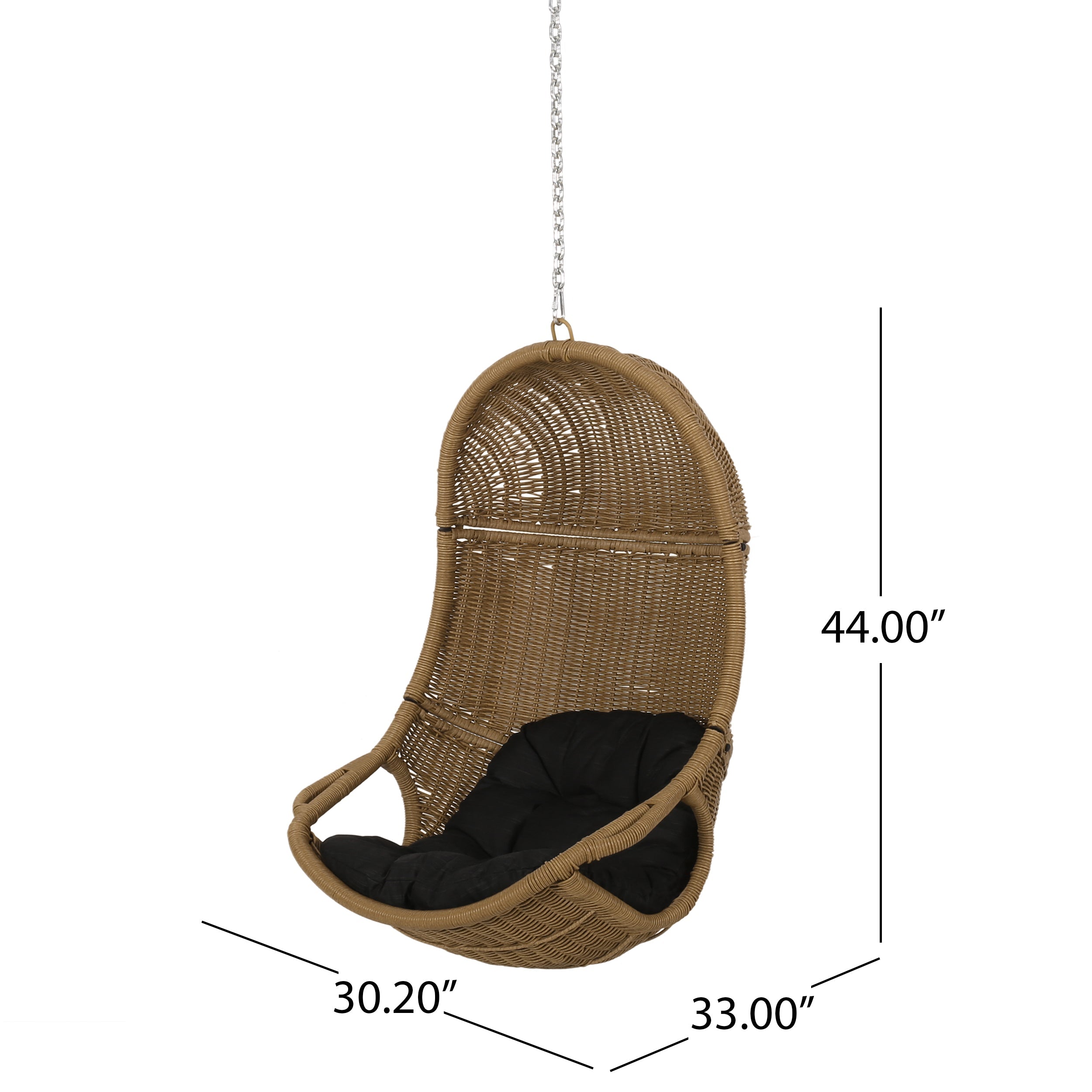 Berrien Outdoor/Indoor Wicker Hanging Swing Chair with 8-Foot Chain