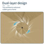 11' Outdoor Square Double Top Patio Umbrella, Base Not Included