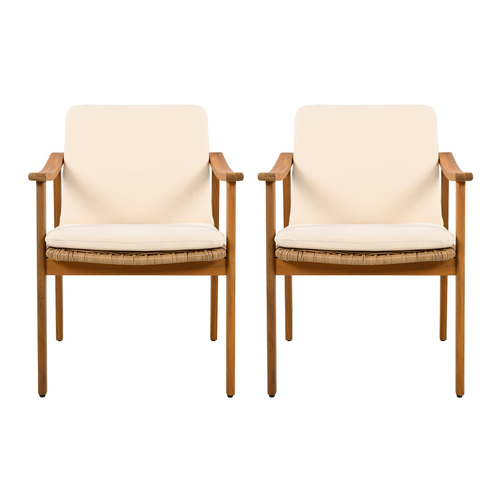 Avenue Acacia Wood Outdoor Dining Chairs, Set of 2