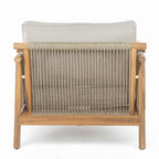 Outdoor Wood Club Chair with Rope Accents