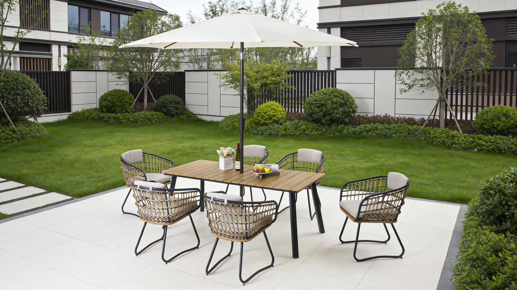 Maristella Outdoor Folding Dining Table for 4-8