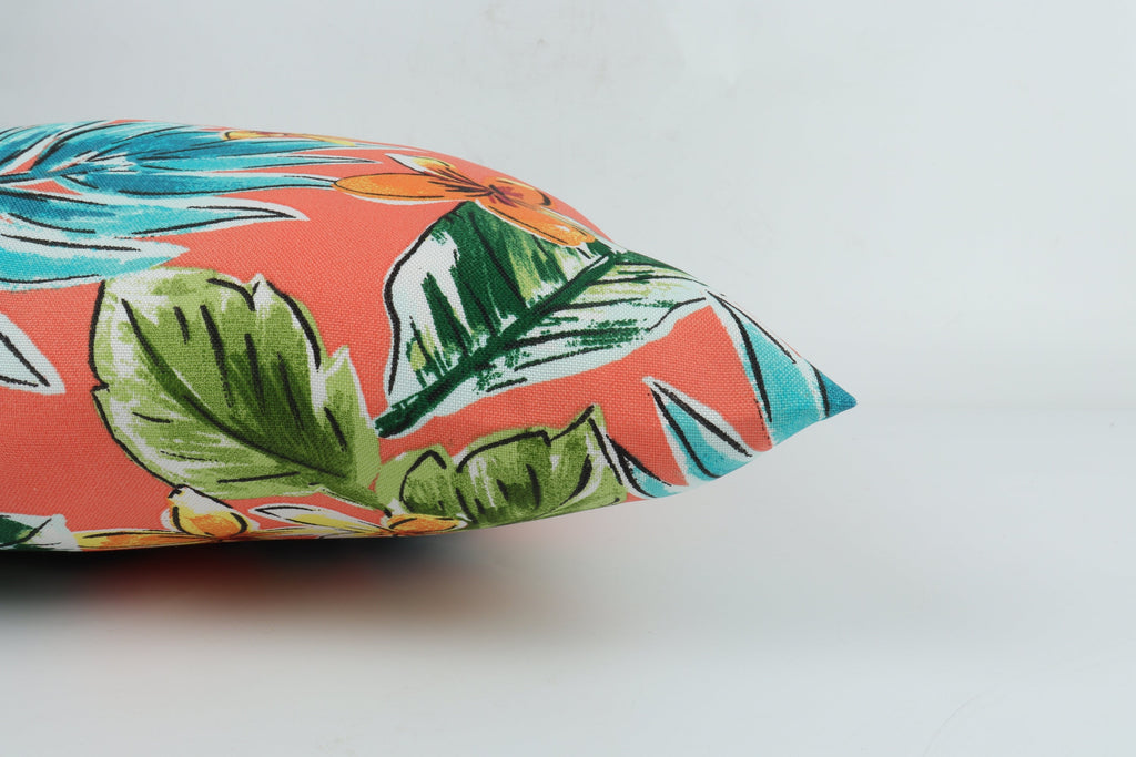 Bright Coral Pink 18x18 Waterproof & Fade-Resistant Outdoor Throw Pillows, Set of 2