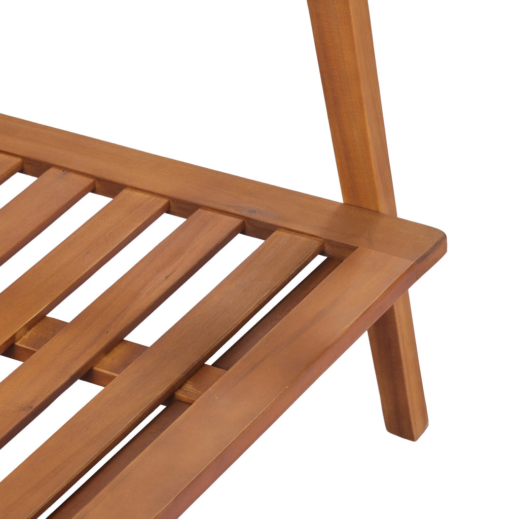Mid-Century Modern 2-Piece Acacia Wood Outdoor Patio Set