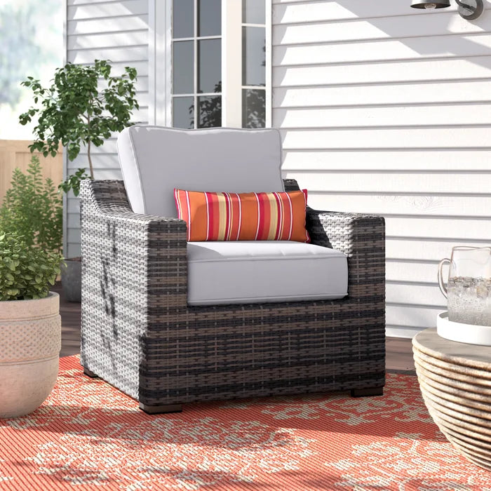 Laguna Sol Sloped Arm All-Weather Wicker Patio Chair with Cushions