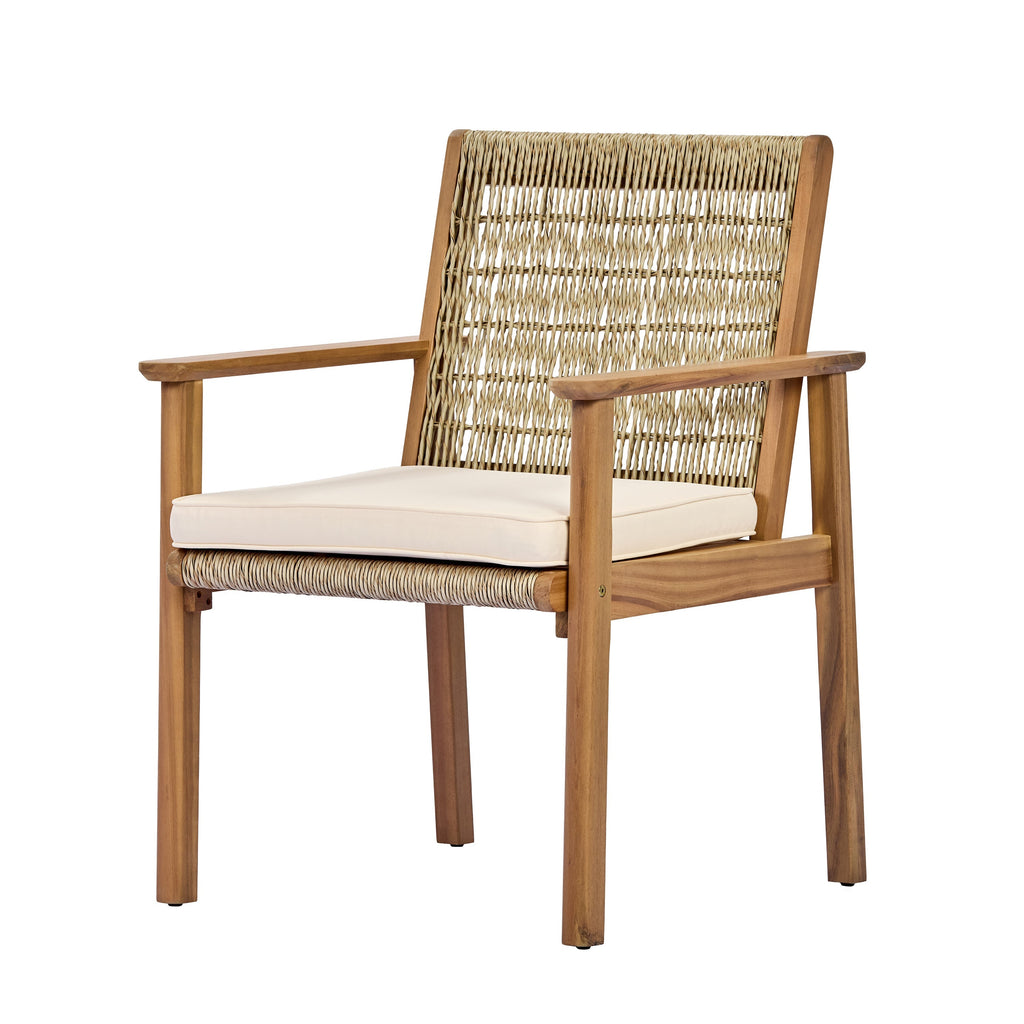 Miles 7 Piece Outdoor Acacia Wood Dining Set With Cushions