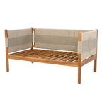 Seabrook Acacia Wood Outdoor Loveseat with Diamond Rope Weave & Cushions