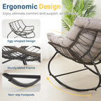 All-Weather Wicker Egg Rocking Chair with Ottoman