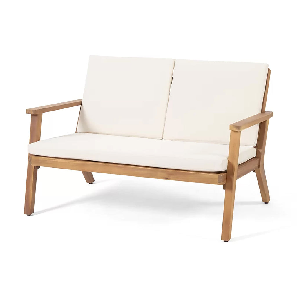 Brixton Outdoor Acacia Wood 4 Seater Chat Set with Cushions