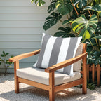 Gray & White Stripe Outdoor Square Pillows, Set of 2