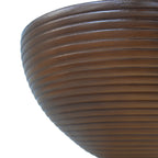 Outdoor Ribbed Concrete Side Table with Hourglass Design