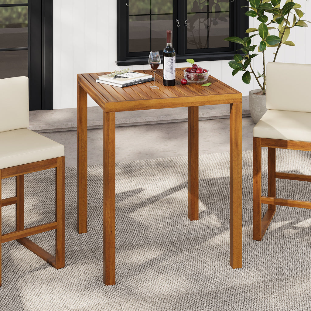 Seacliff Outdoor Acacia Wood Bar Table