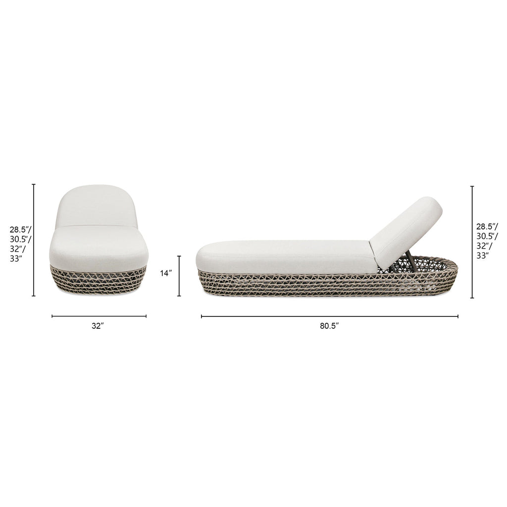 Willow Wicker & Sunbrella Upholstered Patio Lounger