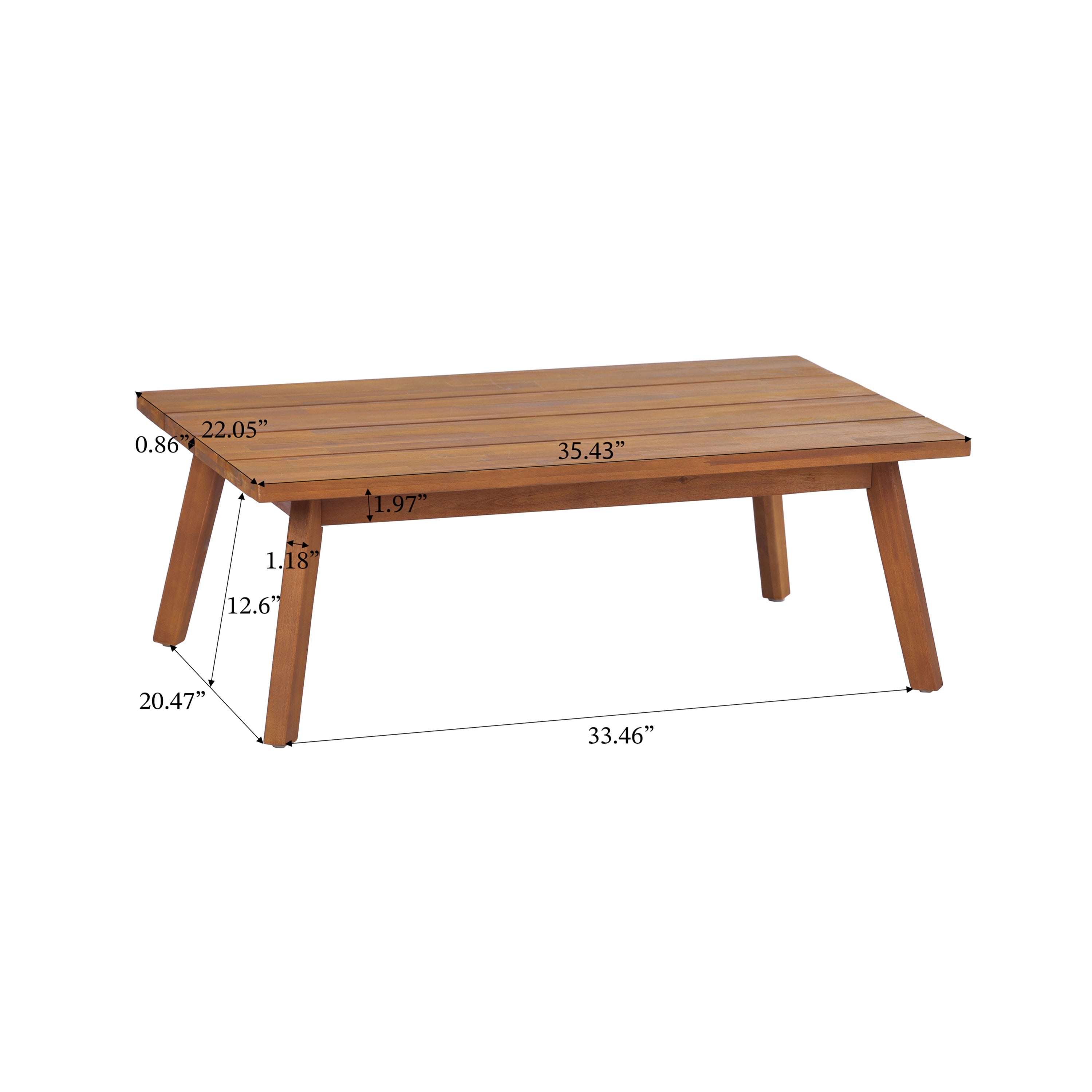 Mid-Century Modern 2-Piece Acacia Wood Outdoor Patio Set