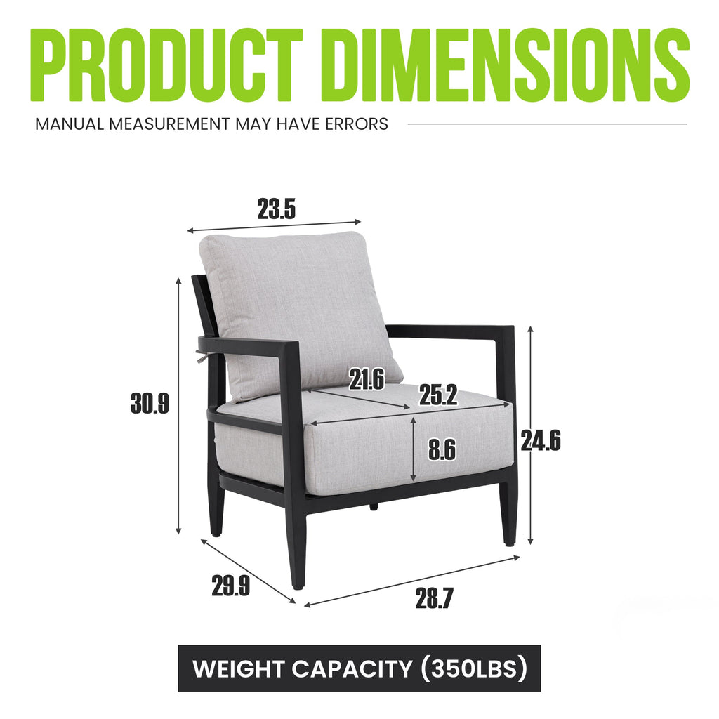 Mariner Outdoor Aluminum Club Chairs and Sunbrella Cushions