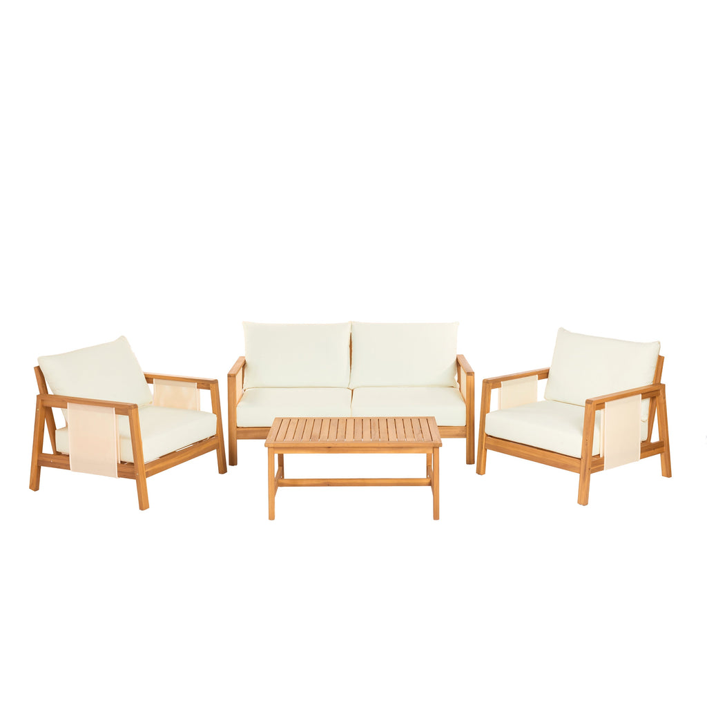 Khali 4 Piece Acacia Wood Outdoor Set