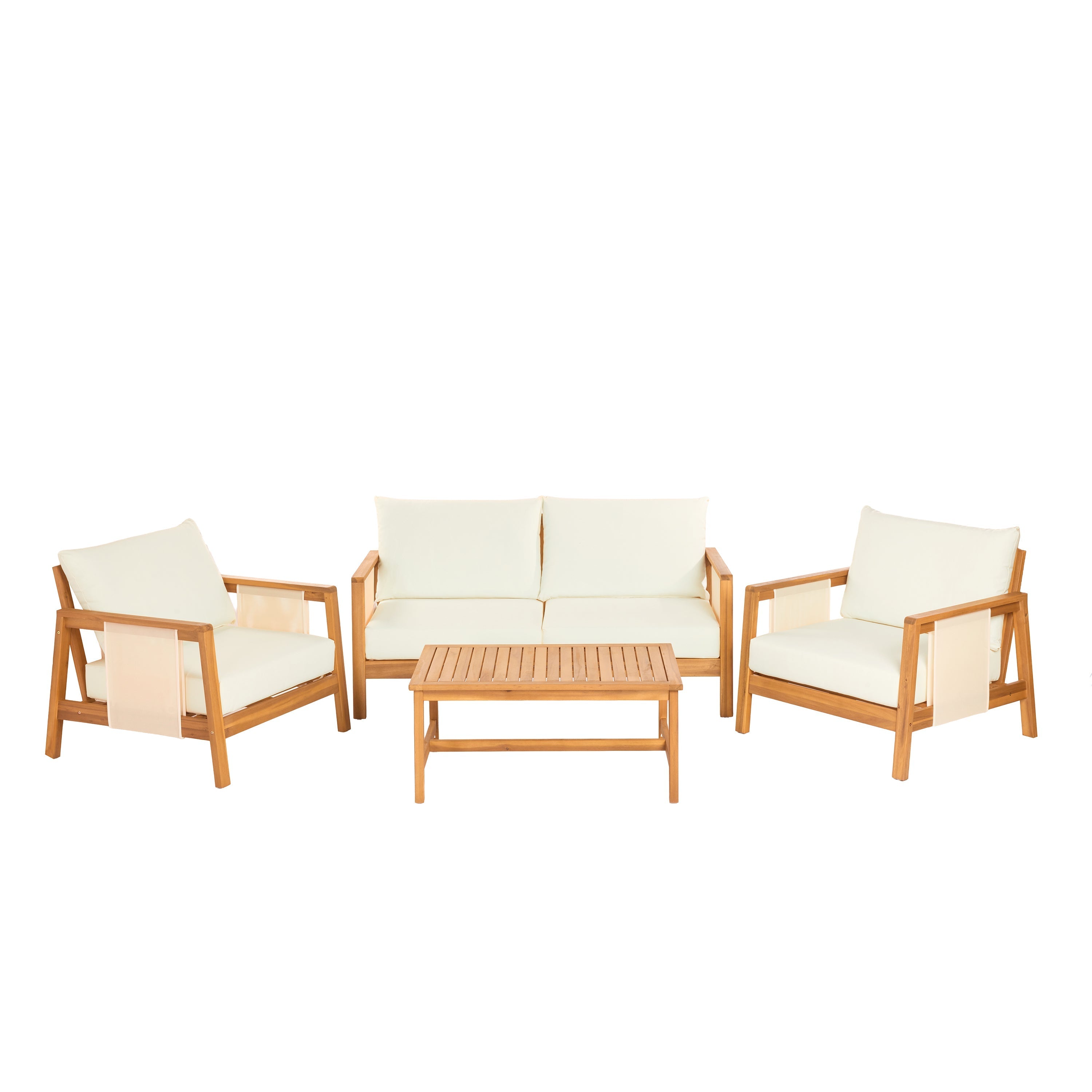 Khali 4 Piece Acacia Wood Outdoor Set