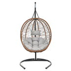 Folding Hanging Swinging Egg Chair with Stand & Tufted Cushion