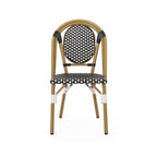 PE Rattan and Aluminum Bistro Chair with Sloped Arms, Set of 2