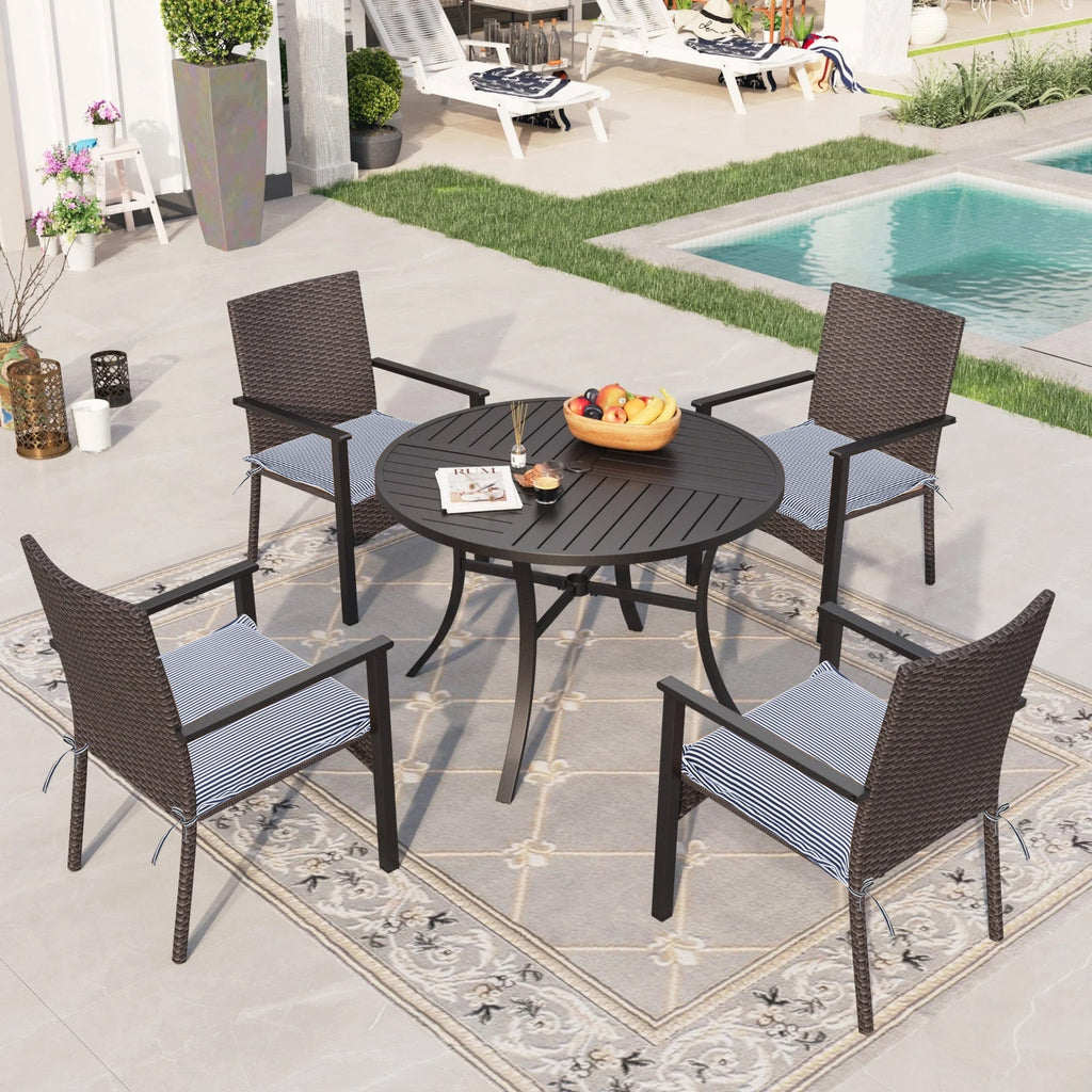 Conjure 4-Piece 15x15" Outdoor Fabric Seat Cushion with Ties