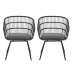 Outdoor Chair with Sled Legs and Curved Frame, Set of 2