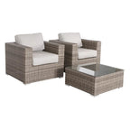 Modern All-Weather Wicker Outdoor Accent Chairs, 3-Piece Set