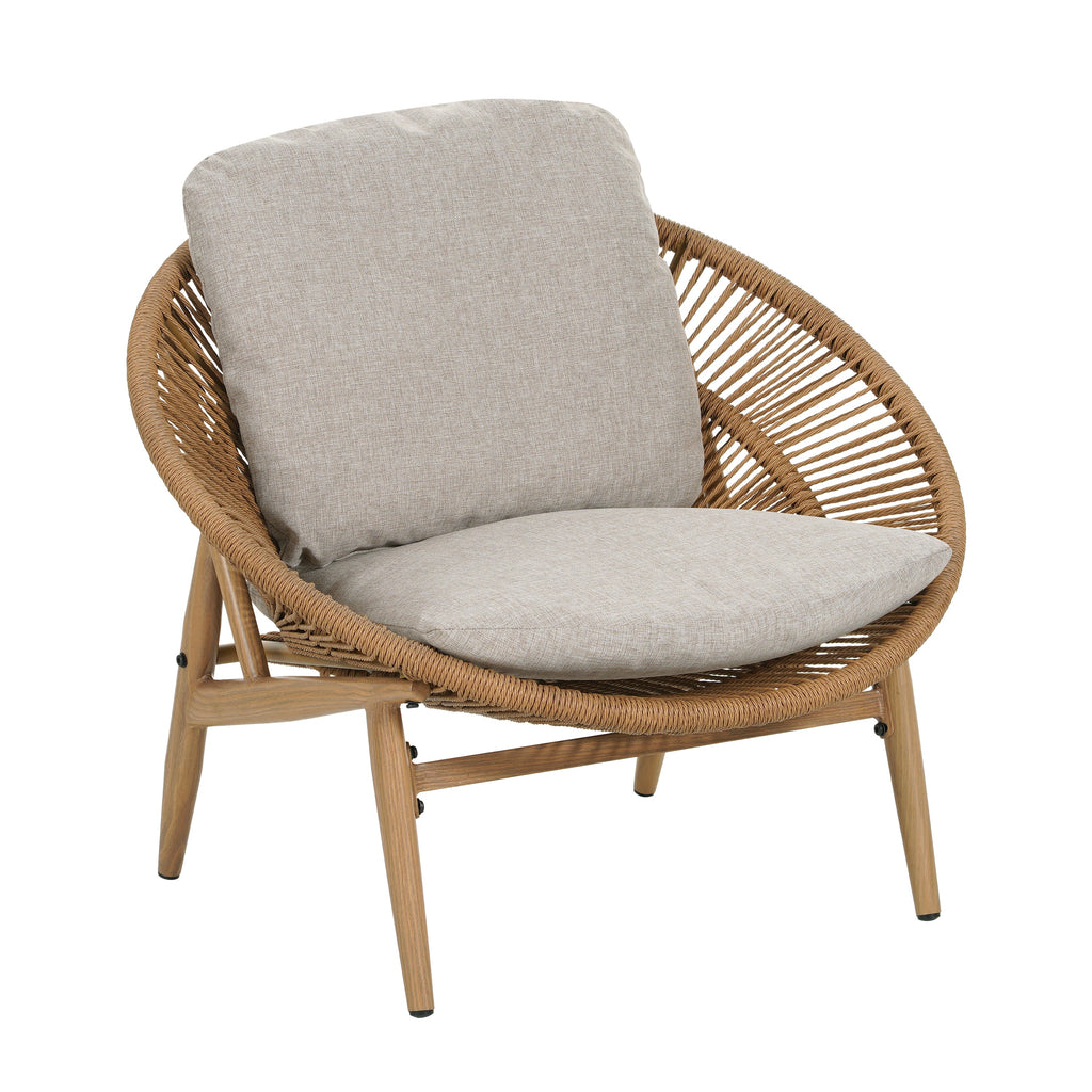 Cyril Outdoor Wicker Papasan Style Lounge Chair