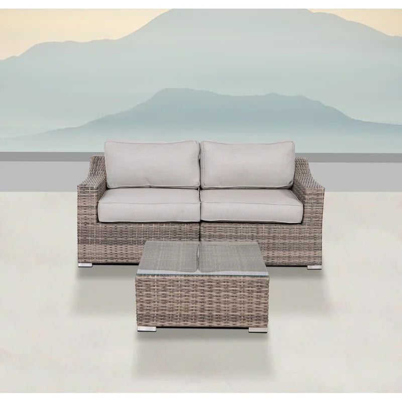 Laguna Sol Fully Assembled 2-Person Wicker Seating Set with Cushions