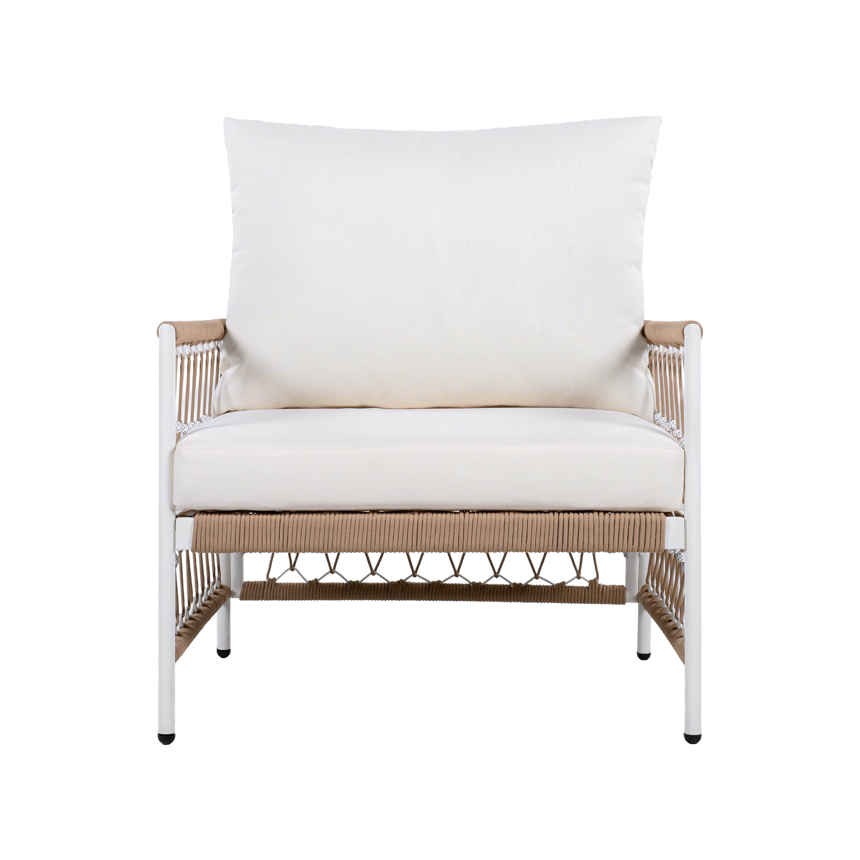 Caspian Outdoor Handwoven Rope Accent Chairs, Set of 2
