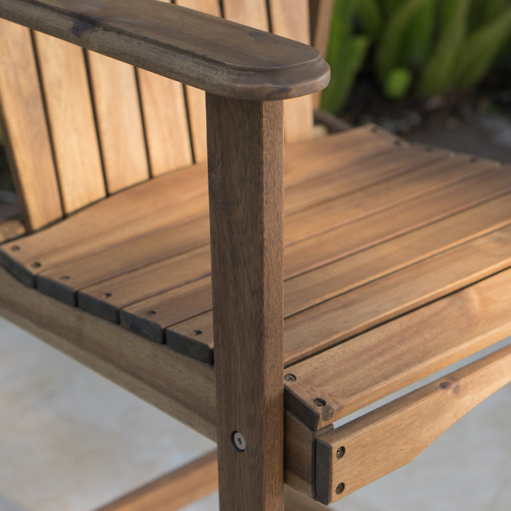 Outdoor Acacia Wood Adirondack Barstools, Set of 2