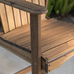 Outdoor Acacia Wood Adirondack Barstools, Set of 2