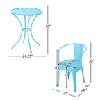 Colman 3-Piece Iron Bistro Set with Table and 2 Chairs