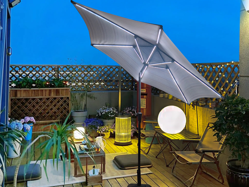 Parasol 9' Patio Umbrella with Lights