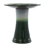 17'' Green Ombre Ceramic Bird Bath