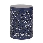Refinery 2-Piece Outdoor End Table Set with Floral Patten and Iron Cut Design