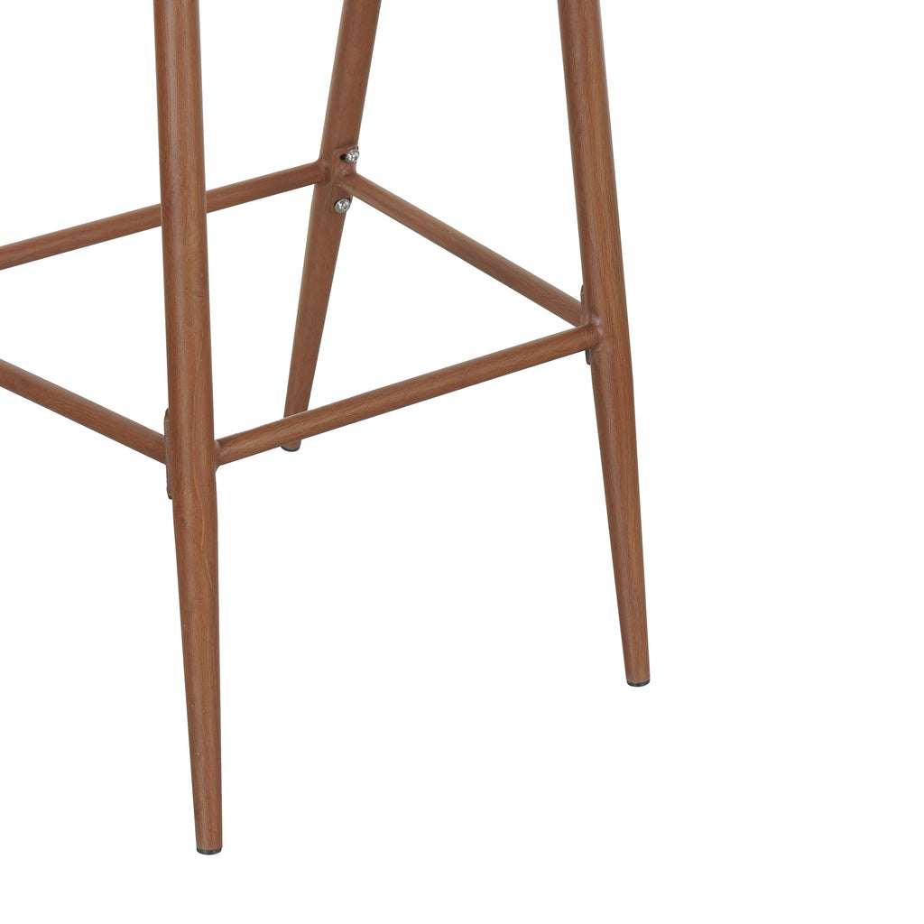Outdoor Metal Frame Stools with Scallop-Shaped Backrest & Water-Resistant Cushions, Set of 2